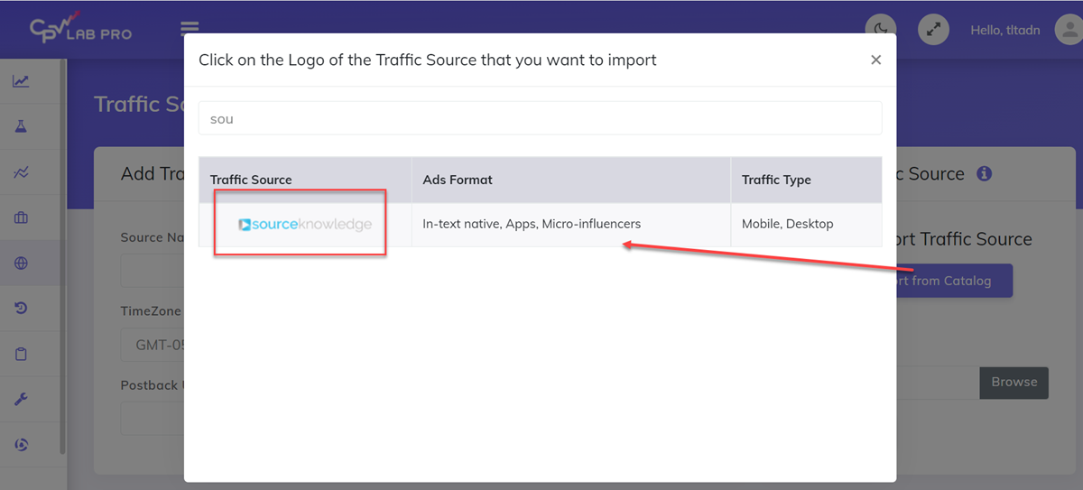 SourceKnowledge import catalog