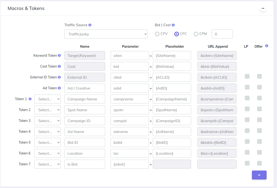 TrafficJunky create campaign in CPV Lab