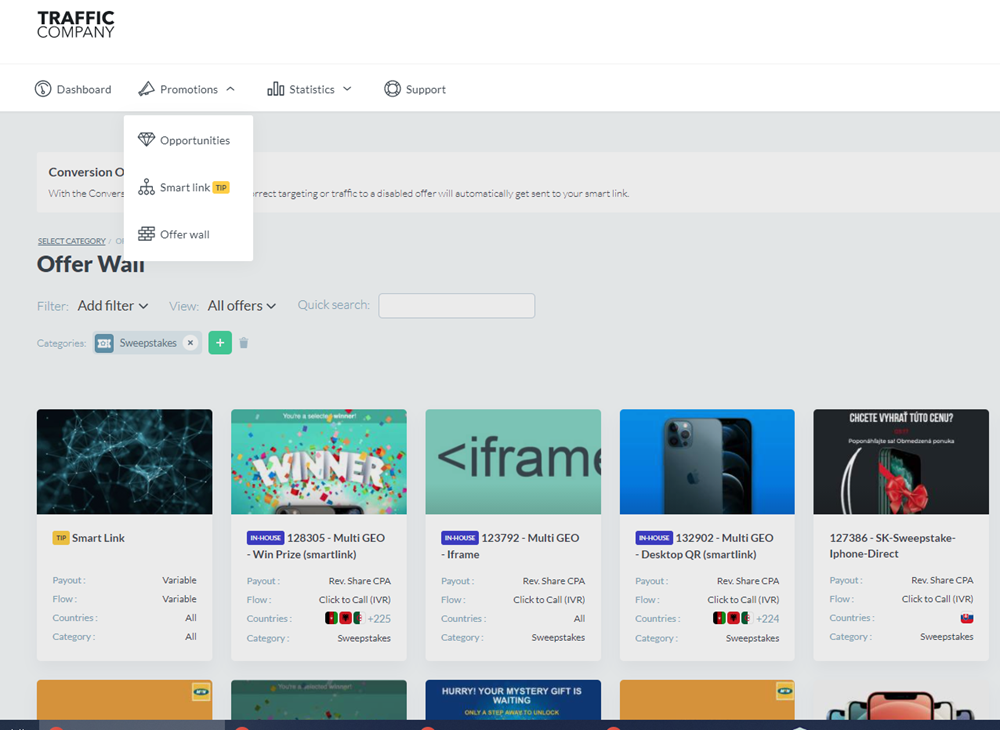 Traffic Company offer wall