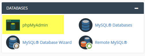 Backup DB phpMyAdmin utility