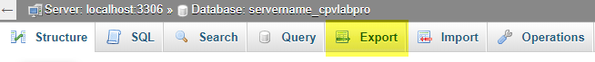 Backup DB phpMyAdmin