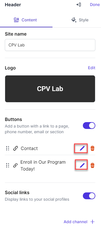 Durable Edit Buttons