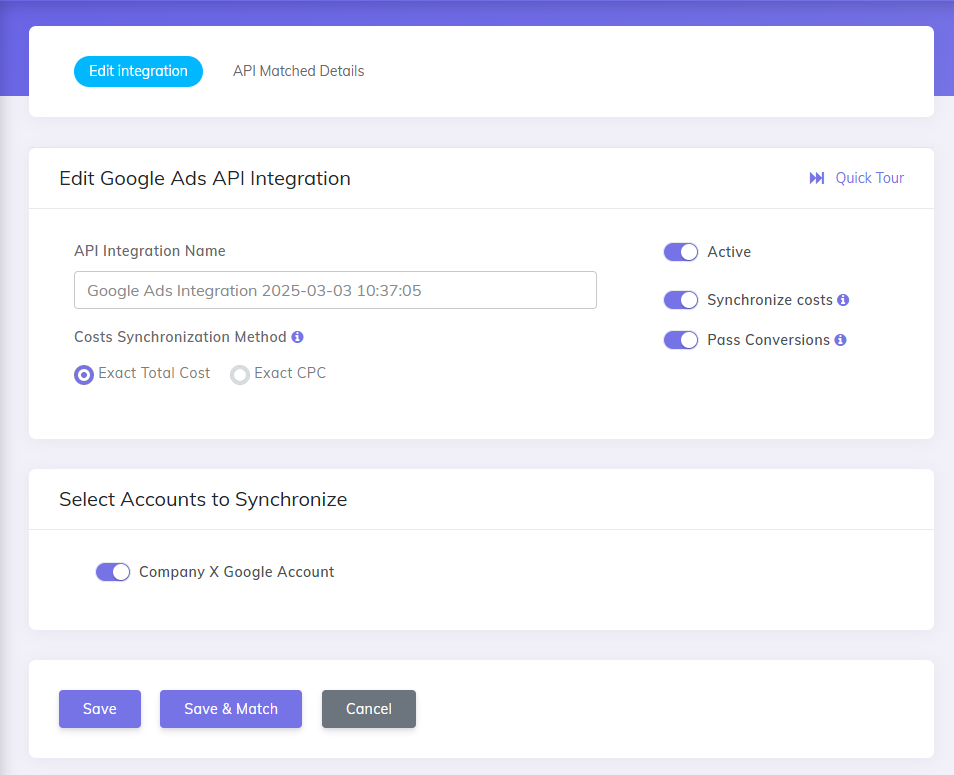 Google Ads API integration setup