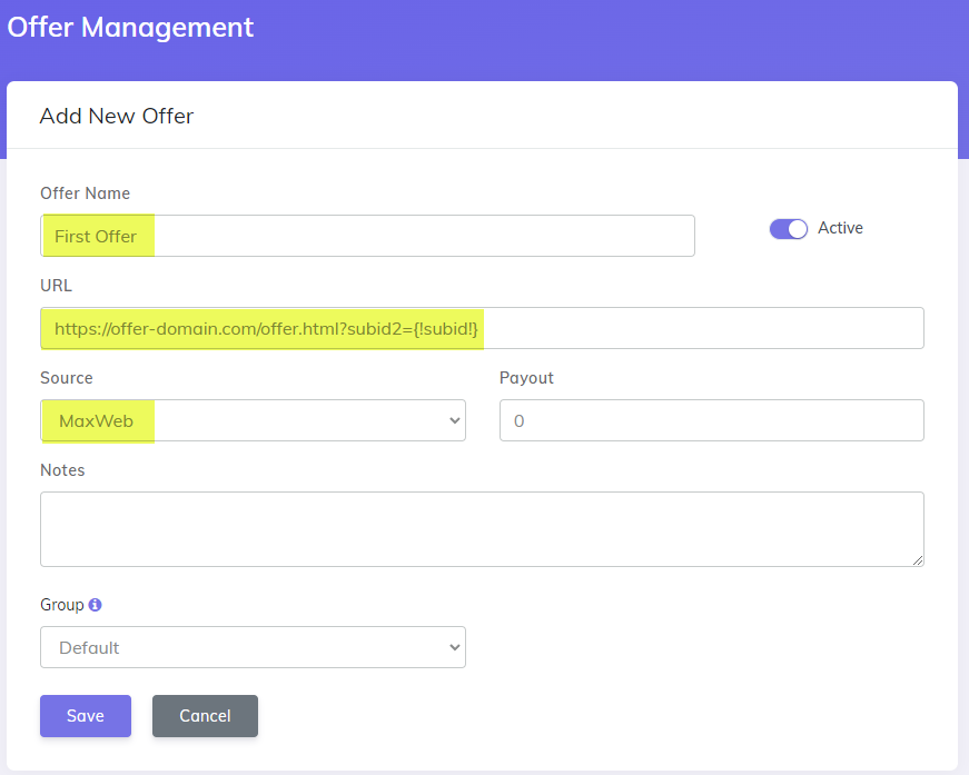 Add Google Ads offer page