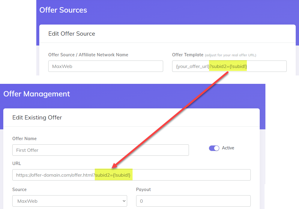 Add Google Ads offer url ending suffix