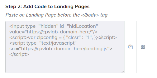 Merchant Landing page code sample