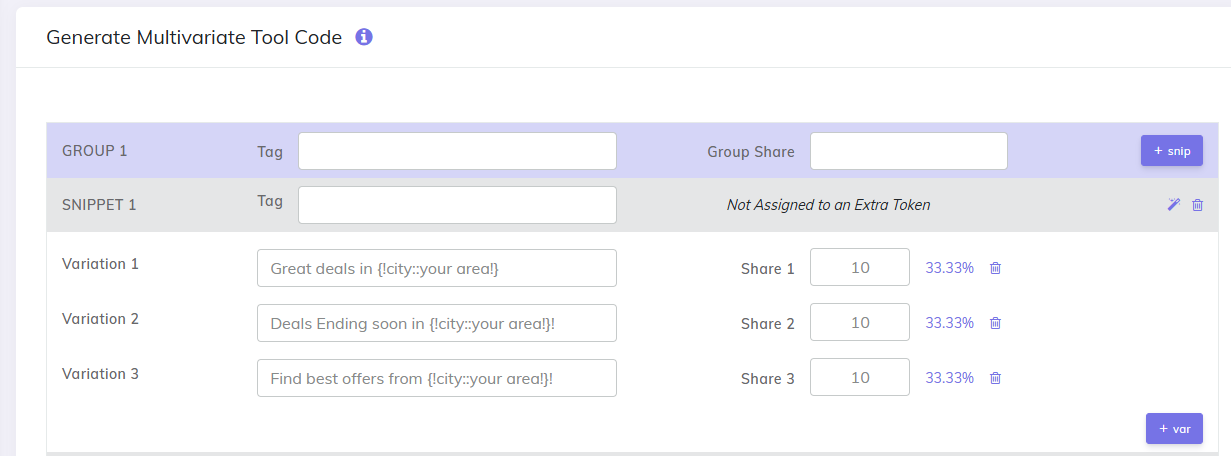 MVLab Variation dynamic content from parameter
