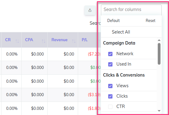 Offer Insights columnd